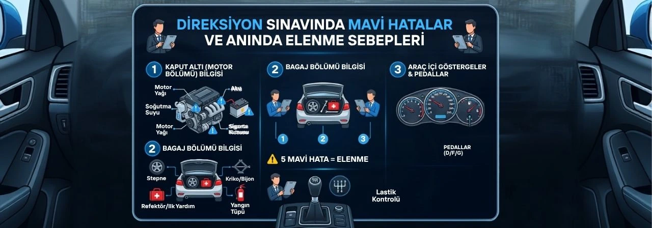 Direksiyon Sınavında Mavi Hatalar ve Anında Elenme Sebepleri