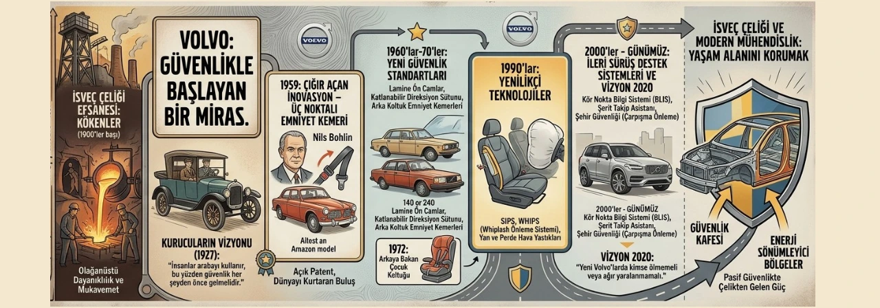 Volvo Markasının Güvenlik Tarihi ve İsveç Çeliği Efsanesi