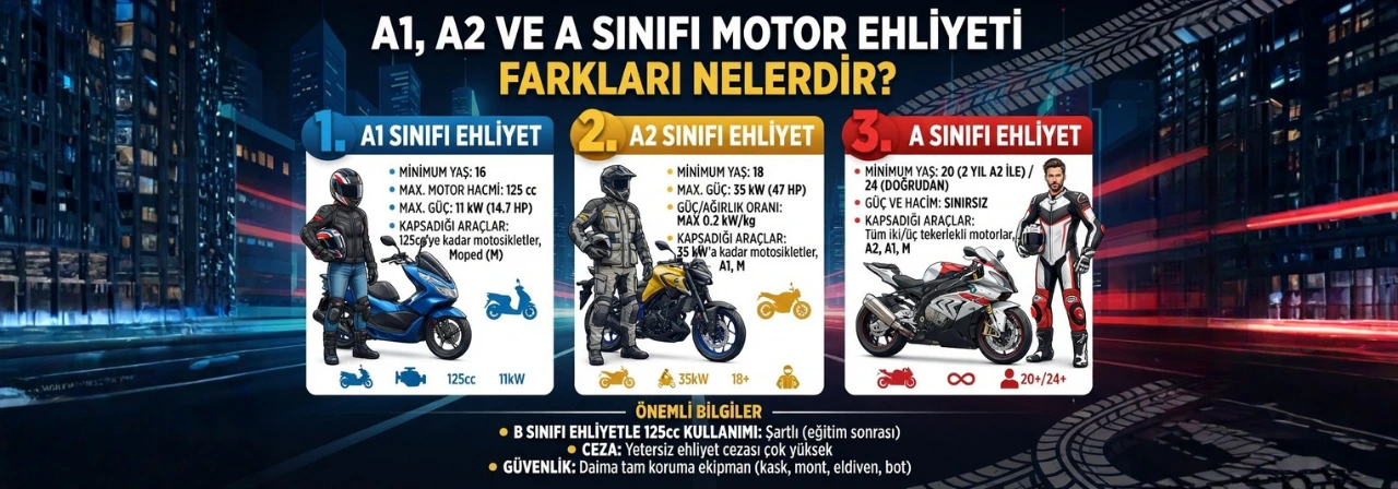 A1 A2 ve A Sınıfı Motor Ehliyeti Farkları Nelerdir?