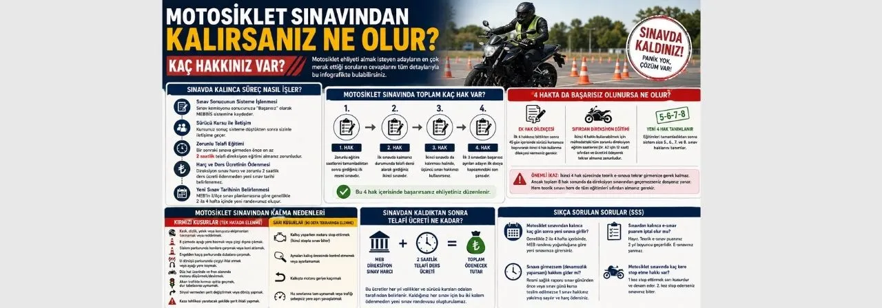Motosiklet Sınavından Kalırsanız Ne Olur? Kaç Hakkınız Var?