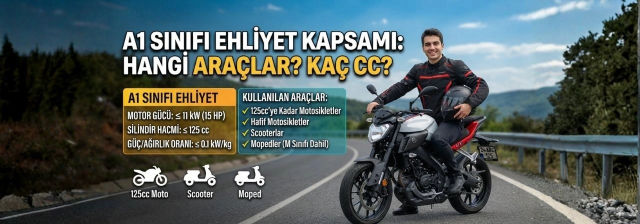 A1 Sınıfı Ehliyet Kaç CC Motor ve Hangi Araçları Kullanır?