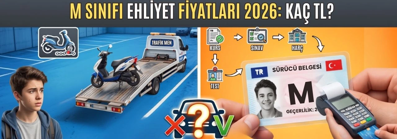 M Sınıfı Ehliyet Fiyatları 2026 - M Sınıfı Ehliyet Kaç TL?